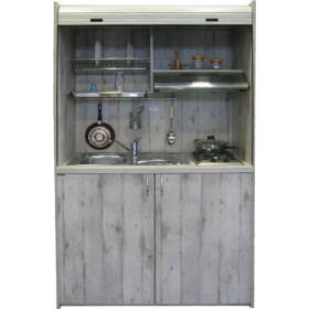 Silver ΚΣ125 Πολυκουζινάκι με Αριστερή Γούρνα 125x65x209cm Γκρι Πεπαλαιωμένο Silver ΚΣ125 Πολυκουζινάκι με Αριστερή Γούρνα 125x65x209cm Γκρι Πεπαλαιωμένο