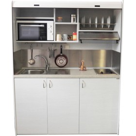 Silver ΚΣ160 Πολυκουζινάκι με Αριστερή Γούρνα 160x65x209cm Γκρι με Ρόζους Silver ΚΣ160 Πολυκουζινάκι με Αριστερή Γούρνα 160x65x209cm Γκρι με Ρόζους