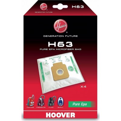 Hoover H63 Pure Epa Σακούλες Σκούπας 4τμχ Συμβατή με Σκούπα Hoover