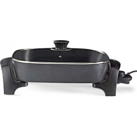 Nedis Electric Skillet Pan 40cm Teppanyaki με Καπάκι 2400W με Ρυθμιζόμενο Θερμοστάτη