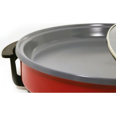 Gruppe DV-4042 Red Teppanyaki με Καπάκι 1500W με Ρυθμιζόμενο Θερμοστάτη