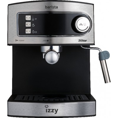 Izzy 6823 Barista Μηχανή Espresso 850W Πίεσης 20bar Ασημί