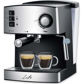 Life ESP-100 Μηχανή Espresso 850W Πίεσης 15bar Ασημί Life ESP-100 Μηχανή Espresso 850W Πίεσης 15bar Ασημί
