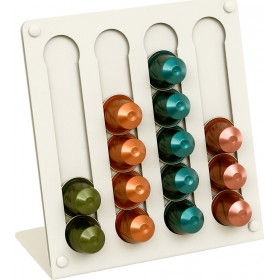 Pam &amp Co SD100033 Βάση για 20 Κάψουλες Nespresso Μεταλλική White Matte 21x21x10cm