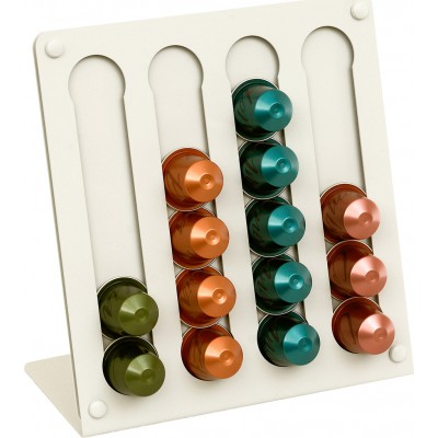 Pam &amp Co SD100033 Βάση για 20 Κάψουλες Nespresso Μεταλλική White Matte 21x21x10cm
