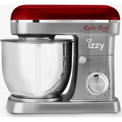 Izzy IZ-1501 Κουζινομηχανή 1300W με Ανοξείδωτο Κάδο 5lt Ruby Red