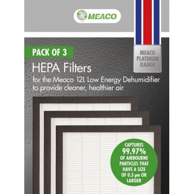 Meaco Platinum 12L Φίλτρα HEPA για Αφυγραντήρα 3τμχ