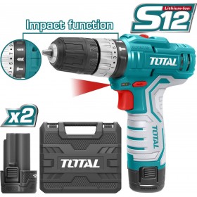 Total TIDLI1232 Κρουστικό Δραπανοκατσάβιδο Μπαταρίας 12V 2x1.5Ah
