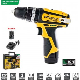 F.F. Group CHD 12V Plus Κρουστικό Δραπανοκατσάβιδο Μπαταρίας 12V 2x2Ah