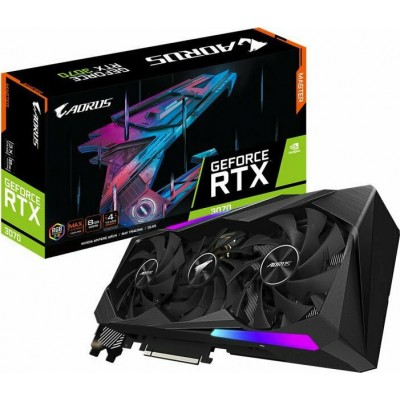 Gigabyte GeForce RTX 3070 8GB GDDR6 Aorus Master (rev .2.0) Κάρτα Γραφικών PCI-E x16 4.0 με 3 HDMI και 3 DisplayPortΚωδικός: GV-