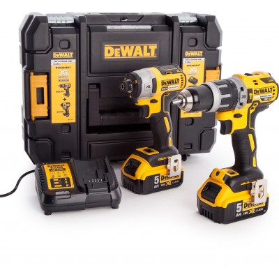 Dewalt DCK266P2T Σετ Κρουστικό Δραπανοκατσάβιδο &amp Παλμικό Κατσαβίδι 18V με 2 Μπαταρίες 5Ah και Θήκη