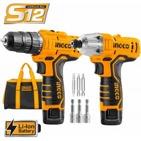 Ingco CKLI1201 Σετ Δραπανοκατσάβιδο & Παλμικό Κατσαβίδι 12V με 2 Μπαταρίες 1.5Ah και Θήκη Ingco CKLI1201 Σετ Δραπανοκατσάβιδο & Παλμικό Κατσαβίδι 12V με 2 Μπαταρίες 1.5Ah και Θήκη