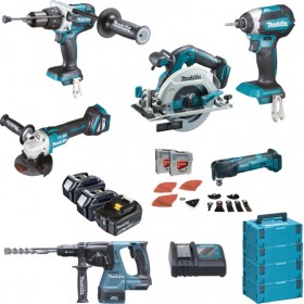 Makita DLX6085TJ Σετ Γωνιακός Τροχός & Δισκοπρίονο & Δραπανοκατσάβιδο & Παλμικό Κατσαβίδι & Πιστολέτο & Πολυεργαλ Makita DLX6085TJ Σετ Γωνιακός Τροχός & Δισκοπρίονο & Δραπανοκατσάβιδο & Παλμικό Κατσαβίδι & Πιστολέτο & Πολυεργαλ
