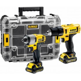 Dewalt DCK211D2T Σετ Δραπανοκατσάβιδο &amp Παλμικό Κατσαβίδι 10.8V με 2 Μπαταρίες 2Ah και Θήκη