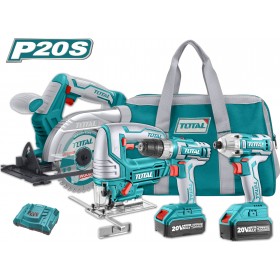 Total TCKLI2010 Σετ Δισκοπρίονο & Δραπανοκατσάβιδο & Παλμικό Κατσαβίδι & Σέγα 20V με 2 Μπαταρίες 4Ah και Θήκη Total TCKLI2010 Σετ Δισκοπρίονο & Δραπανοκατσάβιδο & Παλμικό Κατσαβίδι & Σέγα 20V με 2 Μπαταρίες 4Ah και Θήκη