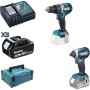 Makita DLX2180TJ1 Σετ Κρουστικό Δραπανοκατσάβιδο &amp Παλμικό Κατσαβίδι 18V με 3 Μπαταρίες 5Ah και Θήκη