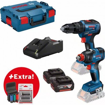 Bosch 0615990L7E Σετ Μπουλονόκλειδο 18V με 2 Μπαταρίες 4Ah και Θήκη