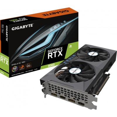 Gigabyte GeForce RTX 3060 12GB GDDR6 Eagle OC (rev. 2.0) Κάρτα Γραφικών PCI-E x16 4.0 με 2 HDMI και 2 DisplayPortΚωδικός: GV-N30