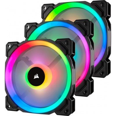 Corsair LL120 RGB Dual Light Loop with Lighting Node PRO Case Fan με Σύνδεση 4-Pin PWM 3τμχ