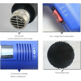 Best 8016D Πιστόλι Θερμού Αέρα 1600W με Ρύθμιση Θερμοκρασίας εως και 350°C
